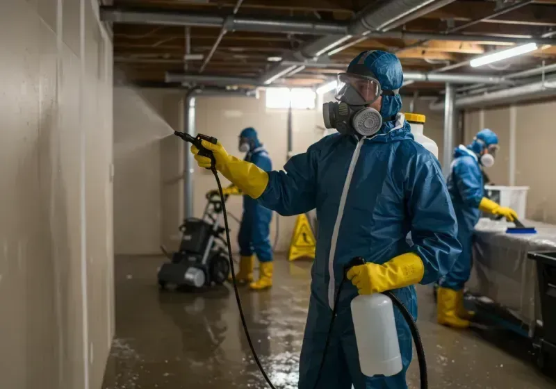 Basement Sanitization and Antimicrobial Treatment process in North Zanesville, OH