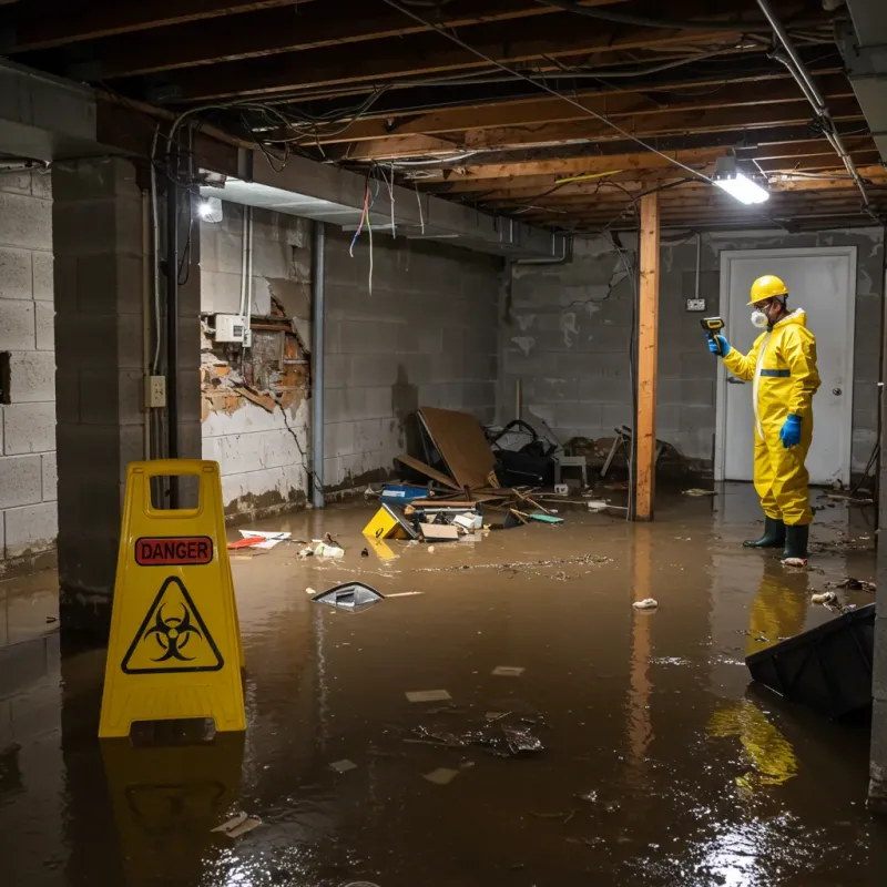 Flooded Basement Electrical Hazard in North Zanesville, OH Property